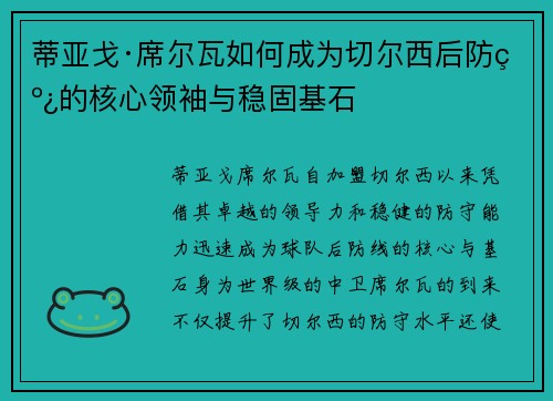 蒂亚戈·席尔瓦如何成为切尔西后防线的核心领袖与稳固基石